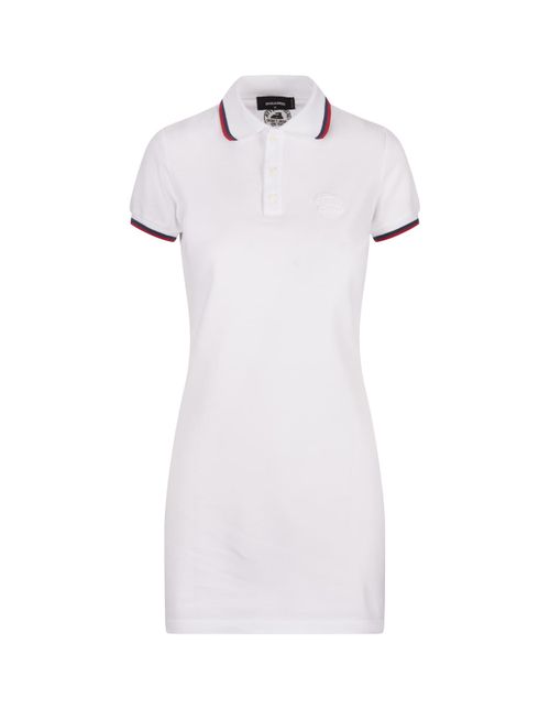 White Piquet Jersey Midi Dress