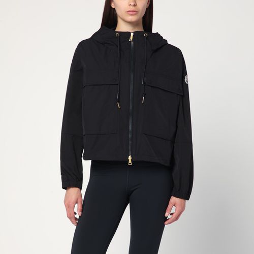Black zip parka in nylon
