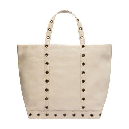 Leather M cabas tote