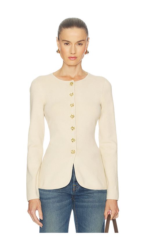 L'Academie Bronte Button Cardigan in Beige. XS. Also in XXS, S