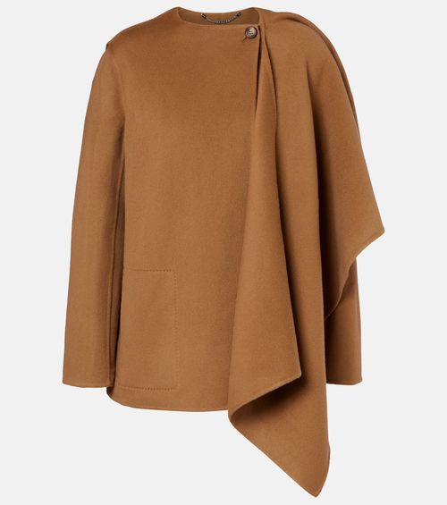 Dak caped wool-blend coat