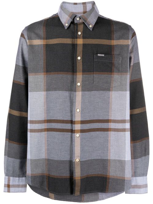 Dunoon tartan-pattern cotton shirt - Grey