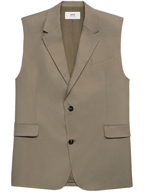 Oversize virgin wool waistcoat - Neutrals