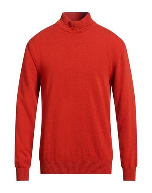 Man Turtleneck Rust Size XXL Merino Wool, Cashmere