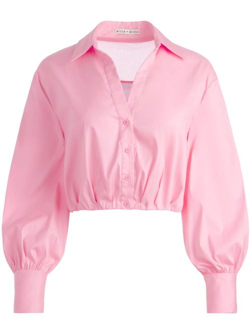 Alice + olivia Trudy Cropped-Bluse - Rosa