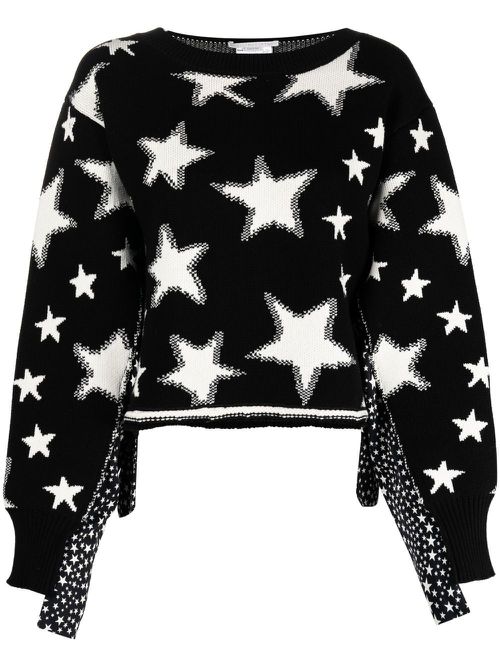 Star-motif knitted jumper - Black
