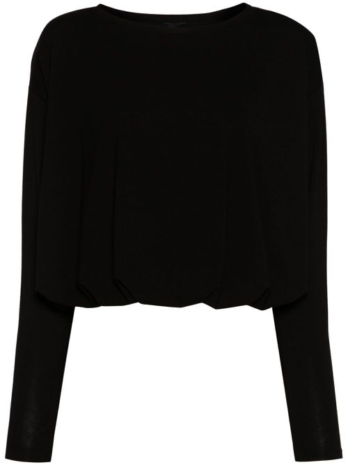 Draped jersey T-shirt - Black
