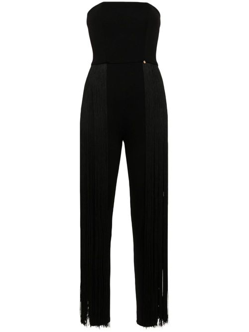 Fringed-waist jumpsuit - Black