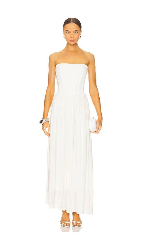SIMKHAI Adalys Bustier Midi Dress in Ivory. -  2 also in