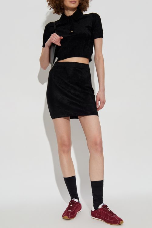 Short Skirt With Logo, Women's, Black
