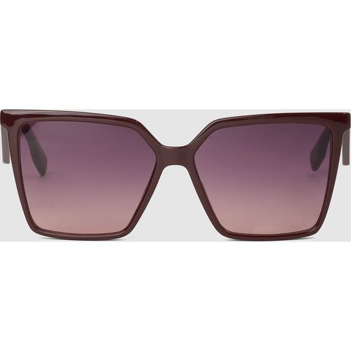 Karl Lagerfeld - Lunettes De Soleil Géométriques Fines, Femme, Bordeaux/rouge, : One