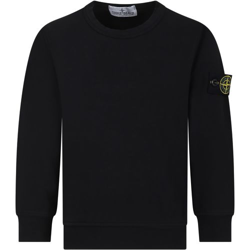 Black Sweatshirt For Boy With Iconic Logo