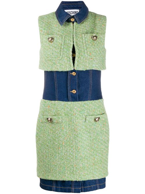 Panelled fitted dress - Green