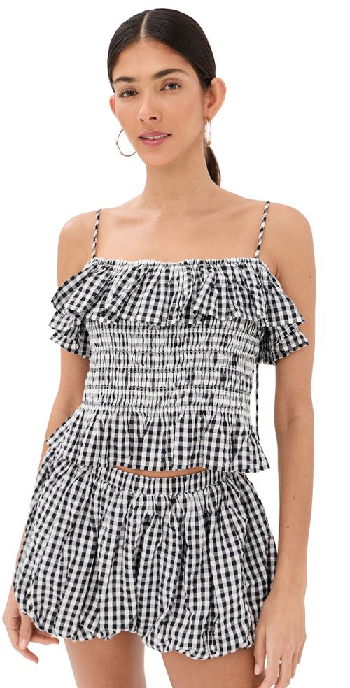 Clara Sideshow Check Top Multi Color