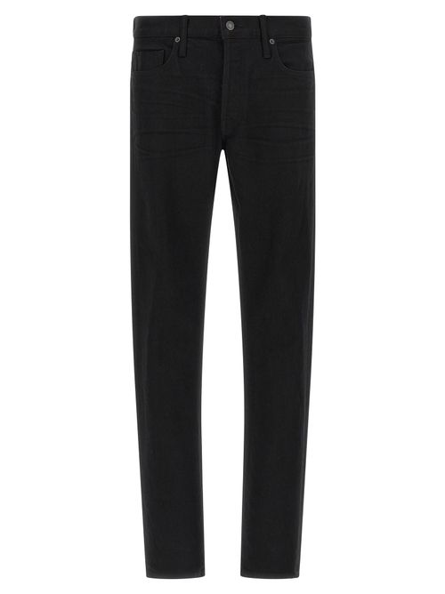 Garment-Dyed Selvedge Stretch Jeans — Black