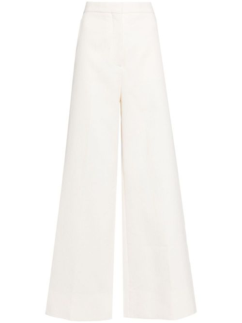 High-waisted wide-leg trousers - White