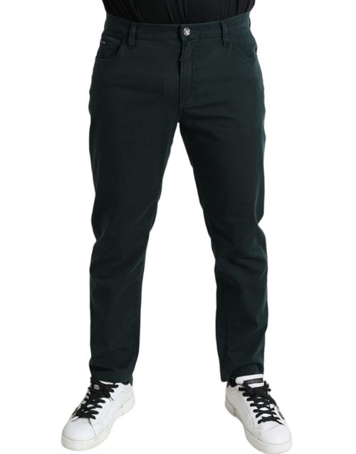 Cotton Stretch Skinny Jeans — Green