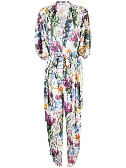 Rewild floral-print jumpsuit - White