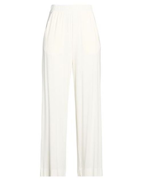 Woman Pants White Size L Viscose, Elastane