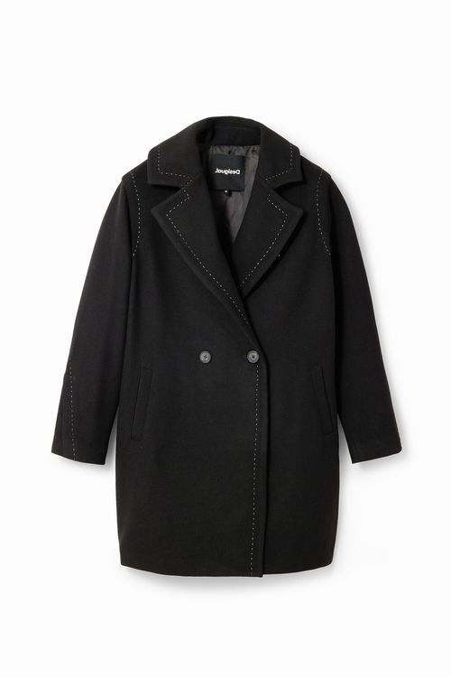 Stitching wool coat