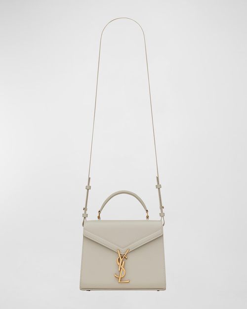 Cassandra Mini YSL Top Handle Crossbody Bag in Grained Leather