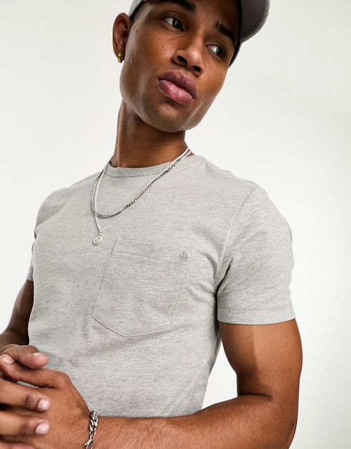Pocket t-shirt in light gray melange