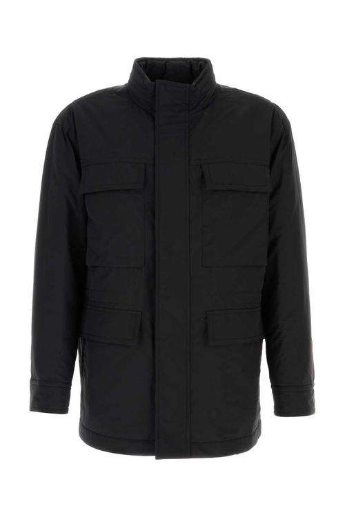 Wool Blend Padded Down Jacket — Black