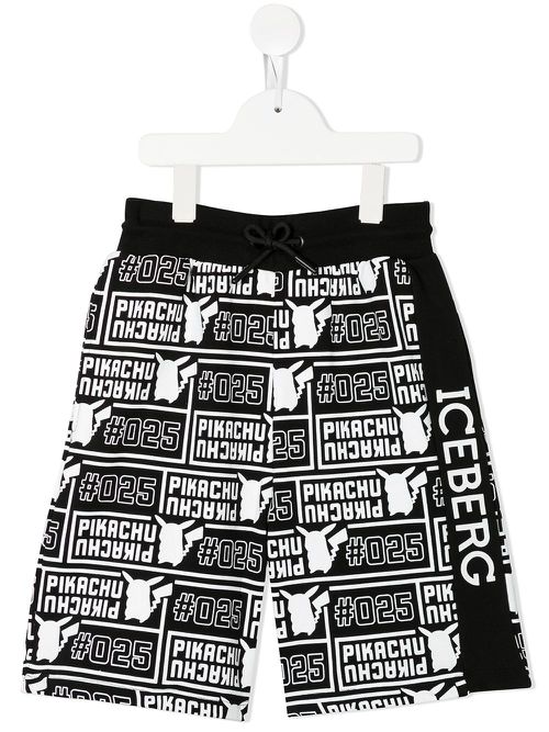 Logo-print drawstring shorts - Black