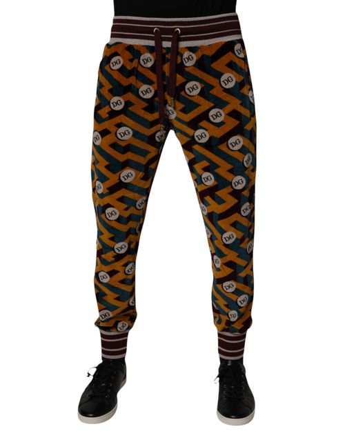Logo-Monogram Jacquard Joggers — Orange