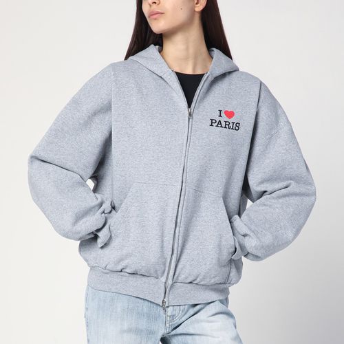 Grey zip-up sweatshirt I Love Paris