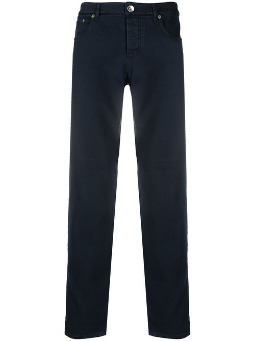 Mid-rise straight-leg jeans - Blue