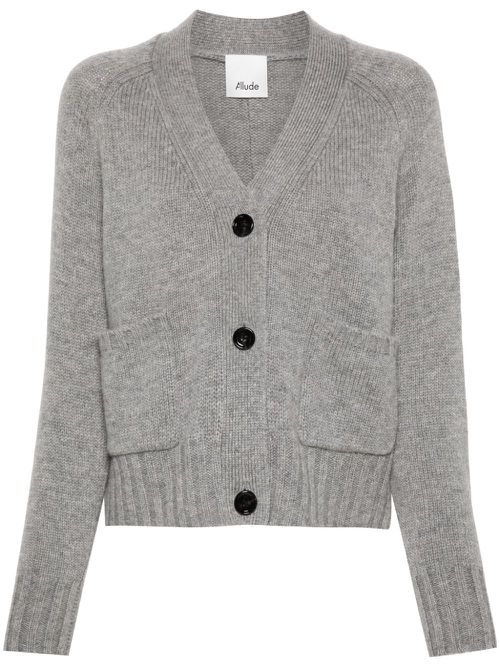 Ribbed-knit cardigan - Grey