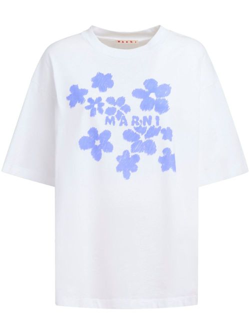 Floral-print T-shirt - White