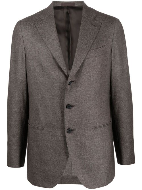 Single-breasted wool blazer - Grey