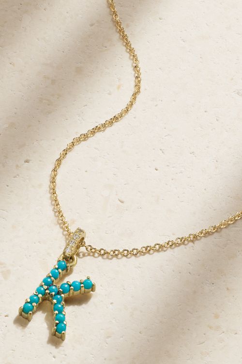 Letter 18-karat Gold Diamond Necklace - N