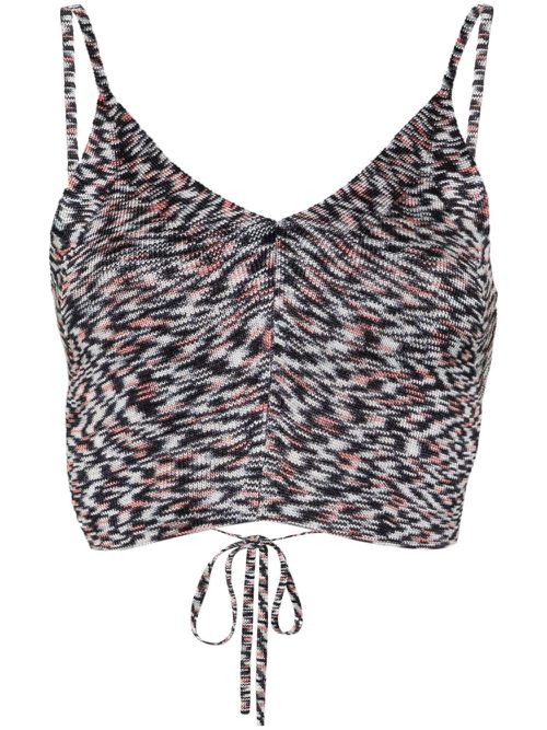 Tied-around cropped top - Blue