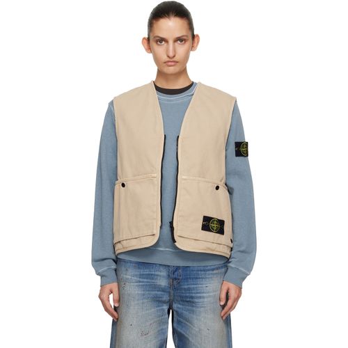 Beige 6100007 Organic Panama Cotton 'Old' Effect Vest