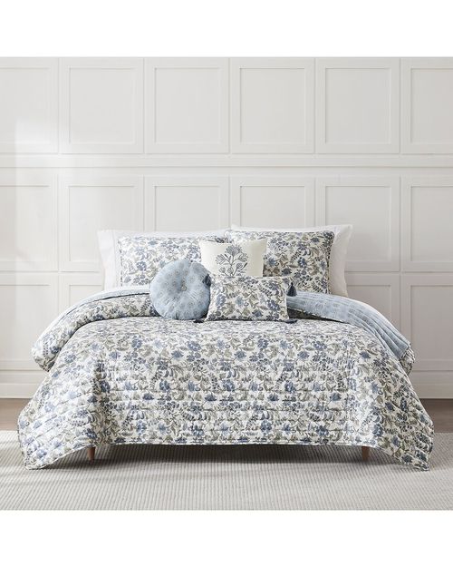 Lillian Block Print Reversible Quilt Set