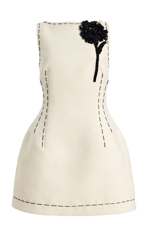 Exclusive Ali Appliquéd Twill Mini Dress - Moda Operandi