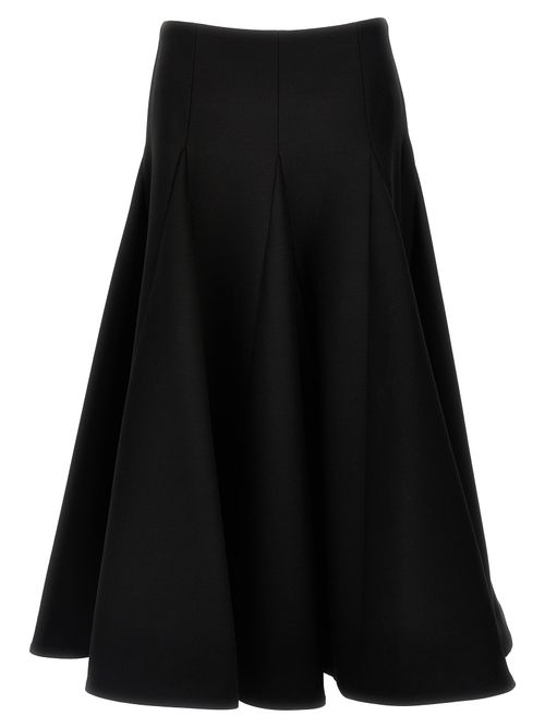 Virgin Wool Crepe Skirt — Black