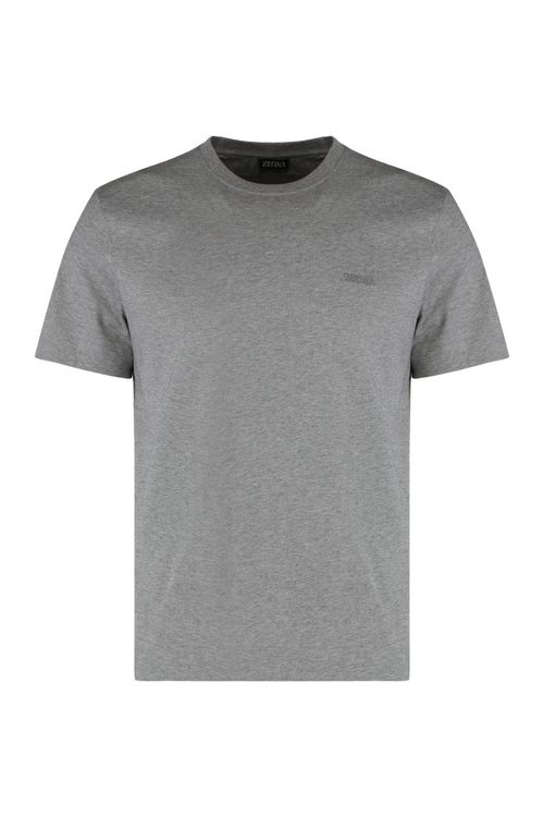 Grey Round Neck Logo T-Shirt