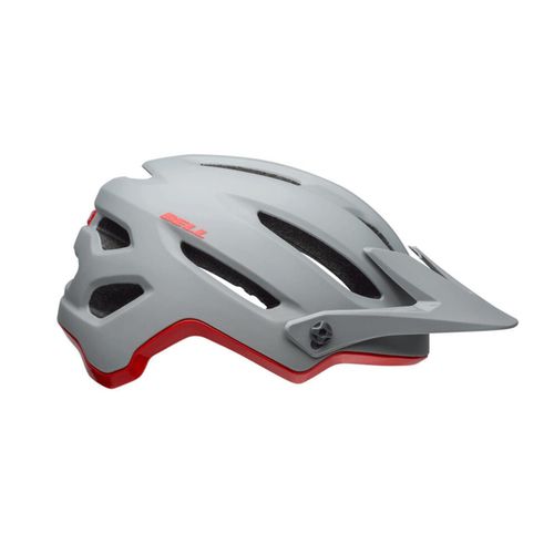 (L - 58-62 CM, Cliffhanger Matt / Gloss Grey / Crimson) Bell 4Forty MTB Helmet