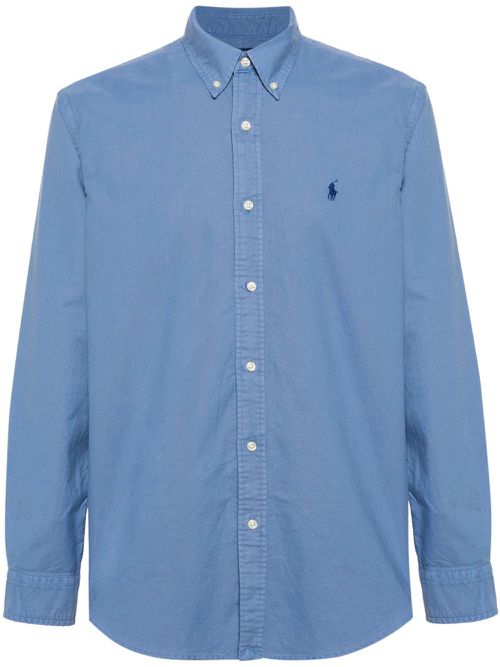 Polo Pony-embroidered shirt - Blue