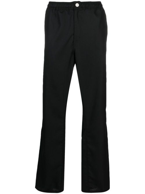Straight-leg wool trousers - Black