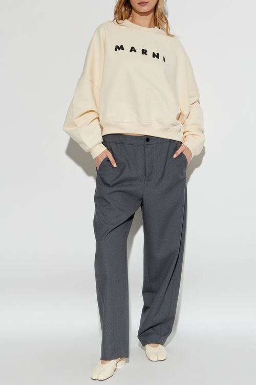 Sweatshirt With Logo, Women's, Cream