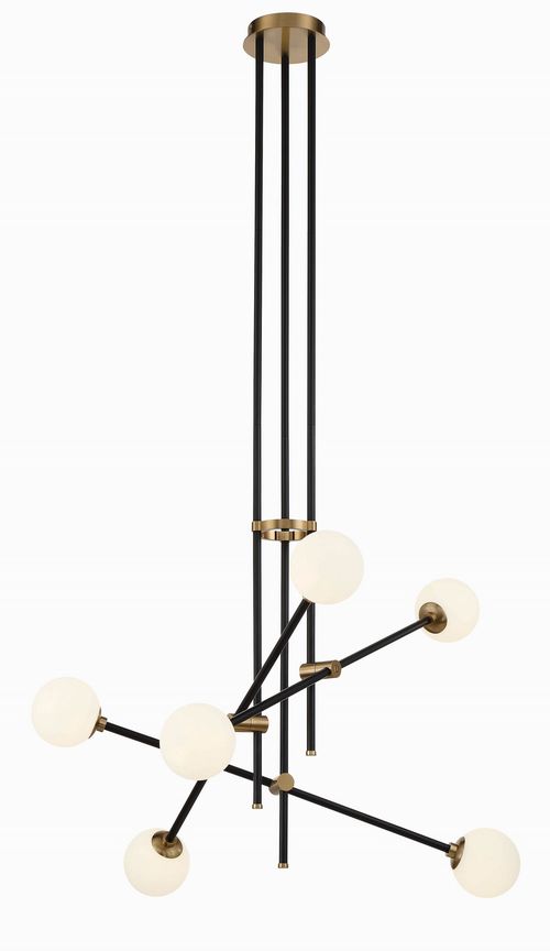 Coal And Aged Brass Chandelier from the Cosmet Collection