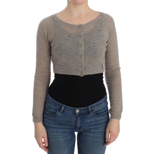 Cropped Alpaca Cardigan — Beige