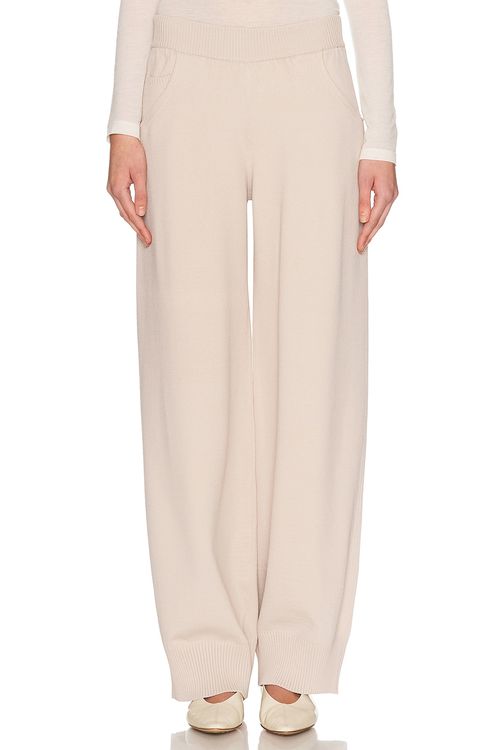 Amiya Tailored Knit Pant in Ivory - Ivory. L also in