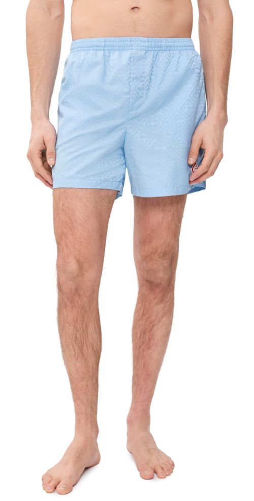 Monogram Jacquard Swim Shorts Blue