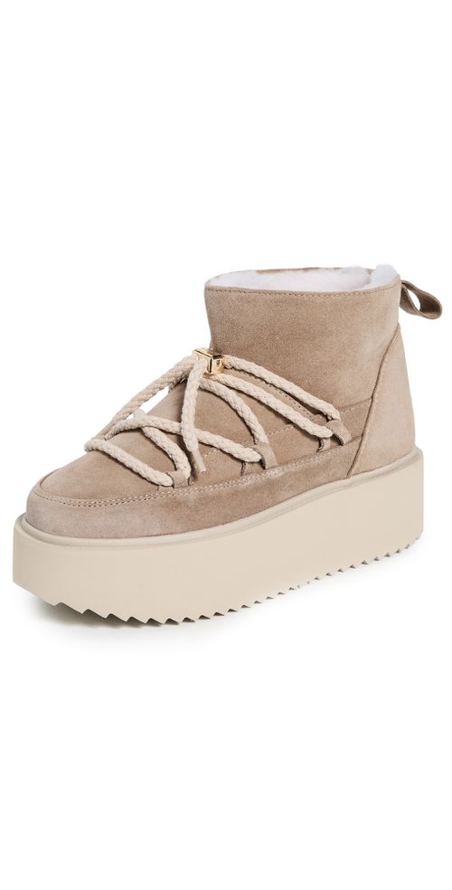 Classic Low Platform Boots Beige
